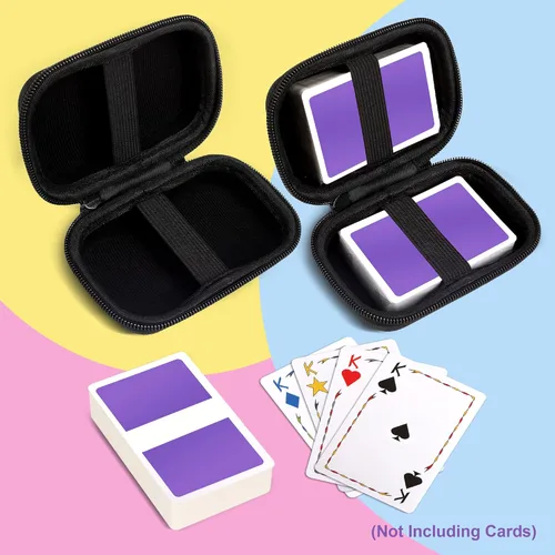 Vista 5 de Travel Card Games Case Compatible with Card Games Set, Hard EVA Playing Card Case for UNO & Phase 10 (Not Including Cards) (Black)