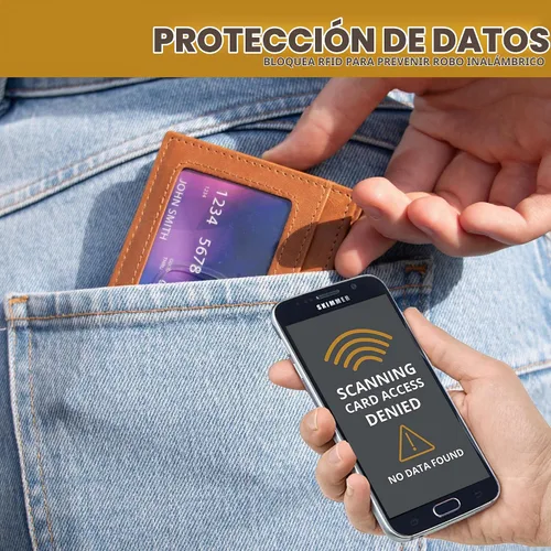 Vista 5 de GARZINI Cartera mágica con soporte para identificación, cartera minimalista con tarjetero RFID, cartera de cuero para 8 tarjetas, 01 Negro carbón
