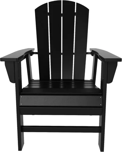 Vista 9 de HDPE Laguna Adirondack - Silla de comedor casual para patio, color negro