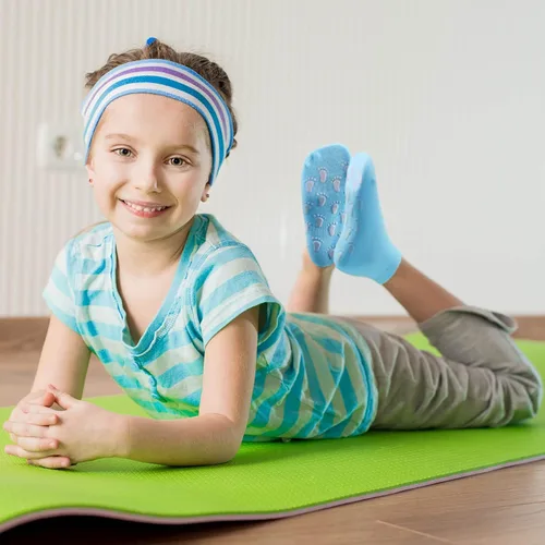 Vista 7 de 14 pares de calcetines antideslizantes para niños calcetines de agarre de tobillo para niños para pilates ballet entrenamiento descalzo pequeño