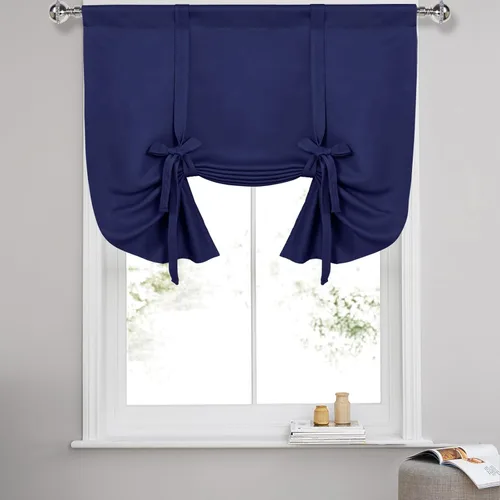 Vista 41 de DWCN Cortinas Opacas - Persiana Enrollable con Lazos para Ventana, Aislamiento Térmico, Oscurecimiento de Habitación, Cortinas con Bolsillo