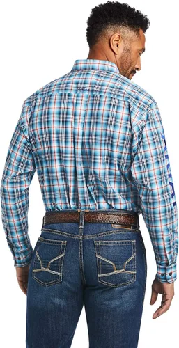 Vista 2 de ARIAT Men's Logo Patten Plaid Long Sleeve Button Down Western Shirt