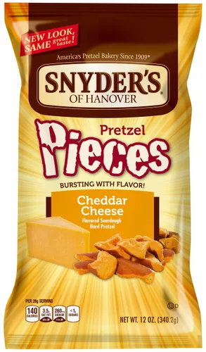 Vista 7 de Snyder's of Hanover Piezas de pretzel, queso cheddar, 2.25 onzas, paquete de 12