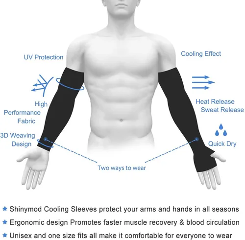 Vista 3 de Mangas de brazo para hombres y mujeres, protección solar UV, cubierta de compresión para calentador