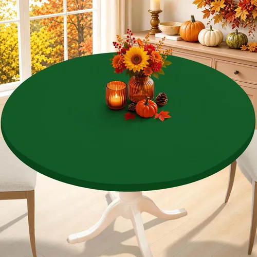 Vista 9 de Smiry - Mantel redondo de elastano, manteles ajustados lavables elásticos para mesas de 36 a 44 pulgadas, cubierta de mesa de picnic elástica
