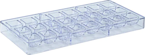 Vista 11 de Pastry Tek - Molde para moldear chocolate de 10.8 x 5.3 pulgadas, 1 molde de caramelo congelable - 24 cavidades, diseño de hoja en bloque, molde
