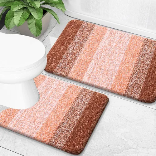 Vista 12 de OLANLY - Juego de tapetes para baño de 2 piezas, de microfibra, suaves y absorbentes, antideslizantes, lavables a máquina y para secadora, felpudos