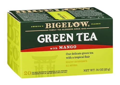 Vista 13 de Bigelow Té verde con melocotón, cajas de 20 unidades (paquete de 6) Té con cafeína con té verde y menta, 120 bolsas de té en total