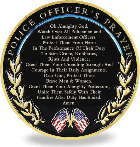 Vista 2 de Glamtune US Saint Michael Police Prayer Challenge Coin State Trooper Gifts