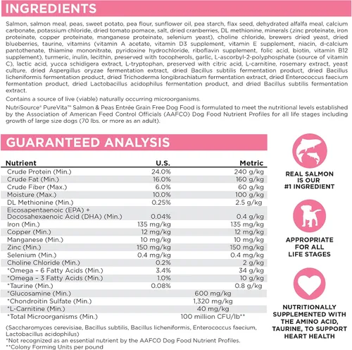 Vista 2 de Alimento para perros Purevita de salmón y guisantes, sin granos (5 libras)
