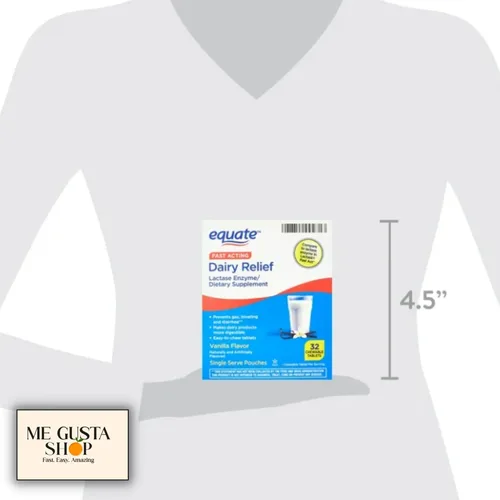 Vista 7 de Equate - Suplemento dietético de acción rápida para alivio de lácteos con enzima lactasa, tabletas masticables con sabor a vainilla, 32