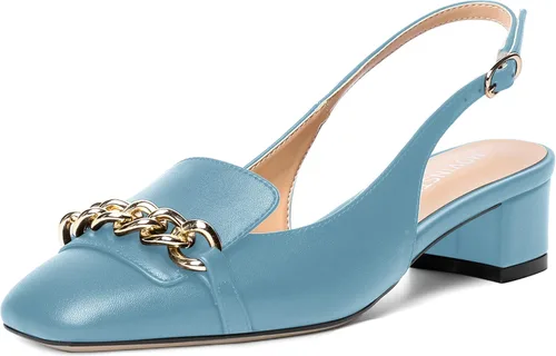 Vista 25 de MOVINSTEPS Zapatos de tacón bajo con hebilla mate para mujer, con correa ajustable, con correa ajustable, tacón bajo, 1.5 pulgadas Beige