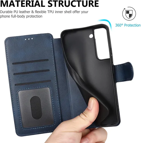 Vista 6 de QLTYPRI - Funda tipo cartera para Samsung Galaxy S21 5G, color azul