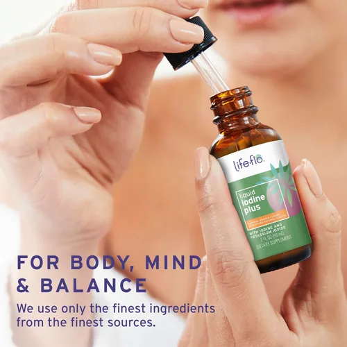 Vista 5 de Life-flo Yodo líquido más 150 mcg, suplemento para el apoyo tiroideo,* fórmula saludable de energía y metabolismo* con yodo y yoduro de potasio