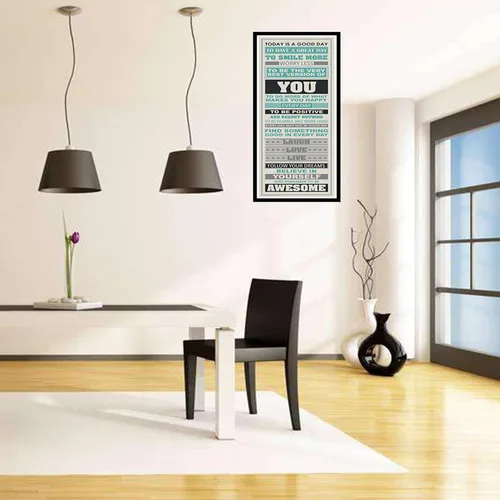 Vista 6 de Póster decorativo de pared con texto en inglés «Be Awesome Motivation» con frases motivacionales de felicidad, para decoración de oficina en casa