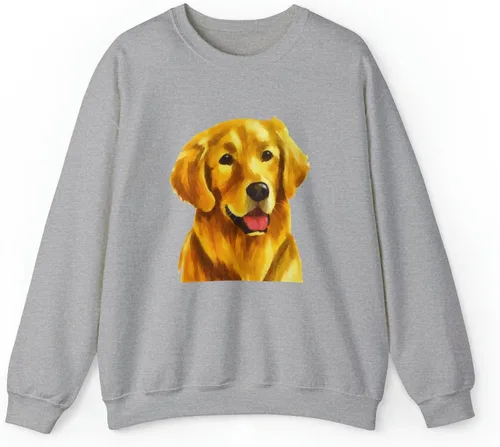 Vista 6 de Golden Retriever 'Beau' Unisex 5050 Crewneck Sweatshirt