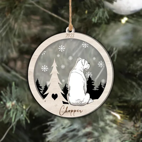 Vista 128 de Nazenti Adorno de Navidad conmemorativo personalizado, regalo personalizado de recuerdo de perro, condolencias por pérdida de mascotas, sabueso