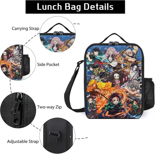 Vista 3 de QIDOZVIY Mochila de anime multifunción con bolsillos laterales, bolsa duradera para laptop, para hombres, mujeres, adolescentes, niños y niñas