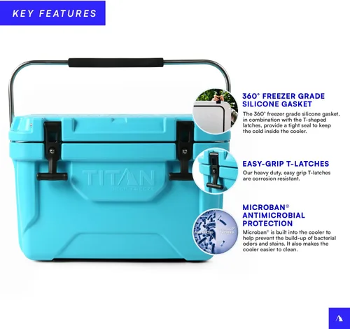 Vista 2 de Titan Hard Ice Chest Cooler Roto Cooler con protección Microban y aislamiento de congelación profunda