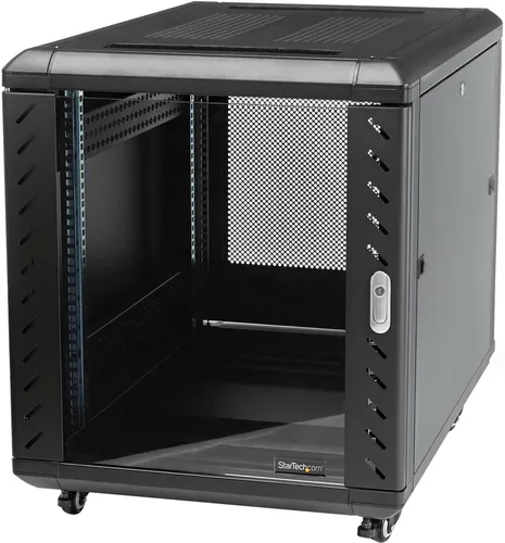 Vista 13 de StarTech.com Armario de Bastidor de Servidor de 4 Postes 12U, Gabinete de Bastidor de Datos de 19" para Equipo de TI / Red, con Rieles de Montaje