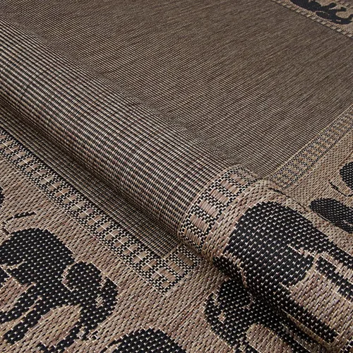 Vista 7 de Couristan Recife - Alfombra de área para interiores y exteriores, 7 pies 6 pulgadas x 10 pies 9 pulgadas, color negro cacao, alfombra duradera