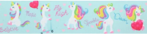 Vista 2 de Cinta de grogrén Fun Unicornio de 1.5" 5yd 5yds