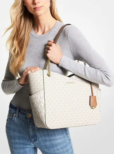 Vista 7 de Michael Kors MICHAEL Michael Kors Jet Set - Cartera de viaje con cadena grande para el hombro, bolsa de viaje triple