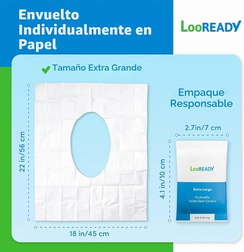 Vista 3 de Fundas desechables para asiento de inodoro, extragruesas y grandes (18 x 22 pulgadas), funda de asiento de inodoro envuelta individualmente