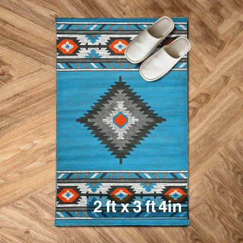 Vista 37 de YHSF South West - alfombra nativa americana del suroeste, fácil de limpiar, gruesa, suave y duradera, alfombra tribal inspirada en indios americanos