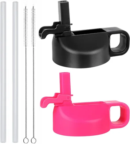 Vista 13 de Tapa de popote para botella de agua de boca ancha de 12, 32, 40, 64 onzas, tapas compatibles con Hydro Flask Sports Water Bottle Tapa superior
