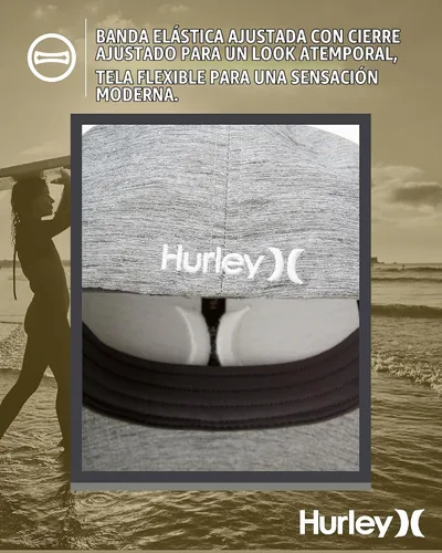 Vista 4 de Hurley Gorra de béisbol para hombre – Gorra ligera de visera curvada H2O Dri ajustada para hombre gris (Dark Smoke Grey)