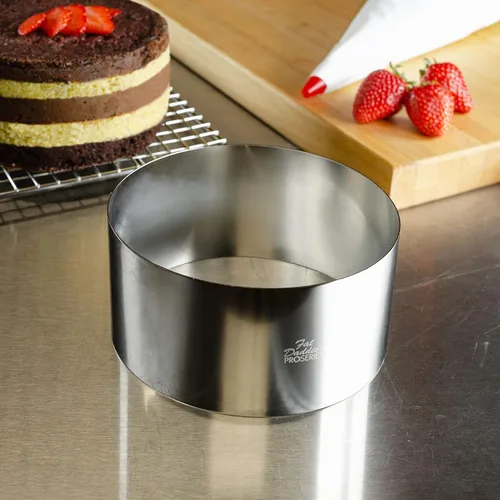 Vista 2 de Fat Daddio's Anillo redondo de acero inoxidable para pasteles y pastelería, 6 x 3 pulgadas