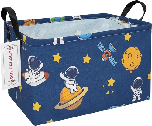 Vista 11 de QUEENLALA Cesta para la colada rectangular/Cesta para la ropa sucia plegable para habitación de niños, para organizar o almacenar, para juguetes