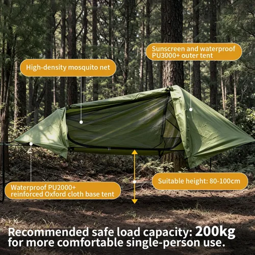 Vista 6 de TriHive - Tienda de campaña plana con mosquitera, 2 en 1 para una sola Ejército