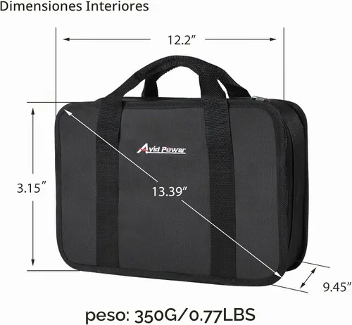Vista 2 de Bolsa de herramientas AVID POWER, estuche de almacenamiento de herramientas de 12 pulgadas, adecuada para taladro inalámbrico, inflador