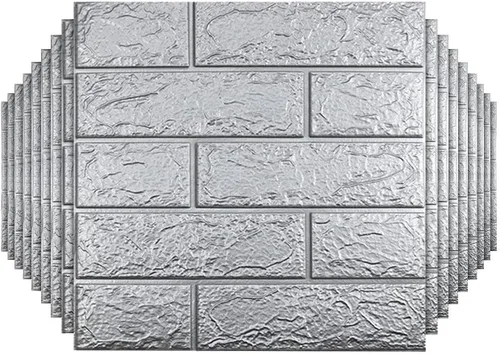 Vista 19 de 10 paneles de pared 3D negros, cobertura de 14.5 pies cuadrados, adhesivo imprimible con paneles de pared de espuma de polietileno autoadhesivos
