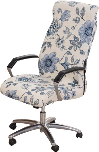 Vista 11 de CRFATOP - Funda para silla de oficina de computadora elástica con cremallera duradera - Funda universal giratoria para escritorio, funda de respaldo