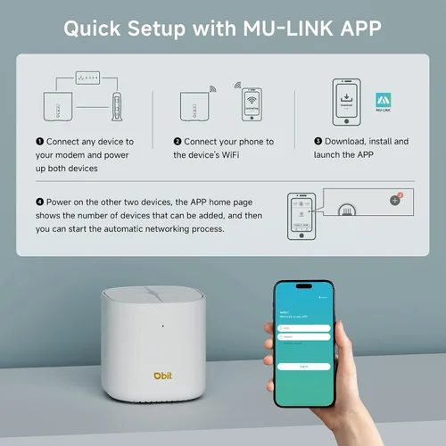 Vista 8 de DBIT AX1800 WiFi 6 Sistema Wi-Fi de malla para todo el hogar, cobertura de doble banda de hasta 2,100 pies cuadrados y 150 dispositivos, enrutador