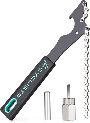 Vista 8 de Kit de herramientas de extracción de casete de bicicleta, herramientas de extracción de piñón de bicicleta, herramienta de látigo de cadena y anillo
