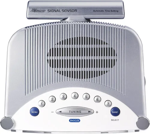 Vista 5 de Sangean RCR-22 - Reloj atómico con radio digital FM-RDS / AM / Aux-in, color plateado, talla única