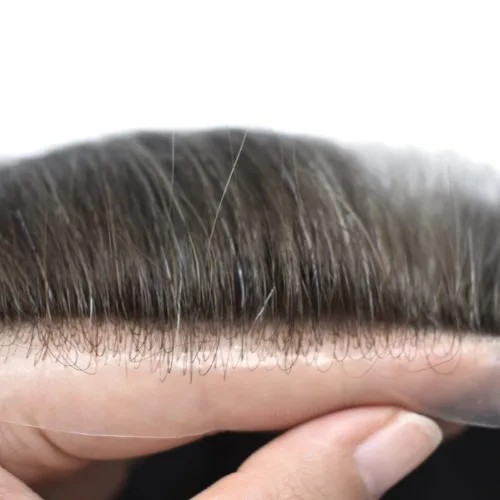Vista 3 de Toupee para hombres, pieza de cabello humano real, sistema de reemplazo de cabello de piel ultrafina, piezas de cabello tipo tupé, prótesis