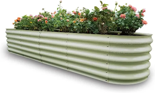 Vista 29 de GARDMAX 2x2x1FT Galvanized Round Raised Garden Bed Kit, Metal Planter Boxes Outdoor with Easy Assembly, Large Garden Bed for Vegetables, Fruits