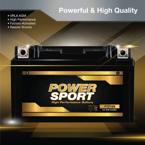 Vista 4 de ExpertPower YTZ10S AGM - Batería de motocicleta – 12 V 8.6 Ah 220 CCA Powersports baterías para ATV, scooter, cortacésped, T-MAX XP500, Vulcan S