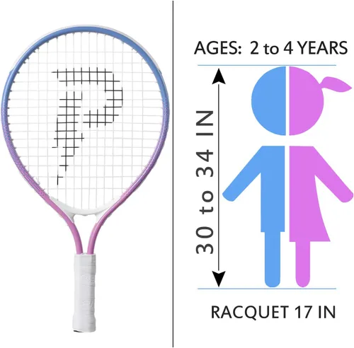 Vista 3 de Raqueta de tenis para niños de 17 a 25 pulgadas, el mejor kit de inicio para niños de 4 años en adelante con bolsa de correa para el hombro y mini