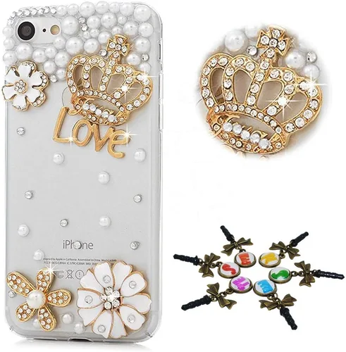 Vista 10 de Bling Case Compatible Huawei Mate SE/Honor 7 - Elegante - 3D Handmade Design Bling Cover Case for Huawei Mate SE/Honor 7X Flores de camelia
