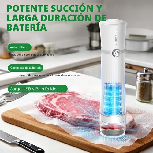 Vista 6 de Sellador al vacío de mano compacto 3 en 1 para alimentos (bolsa, tarro de masón, botella de vino)