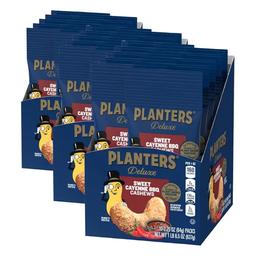 Vista 13 de PLANTERS Anacardos de lujo, aperitivos de fiesta, proteína a base de plantas, bolsa de 2.25 onzas (paquete de 12)