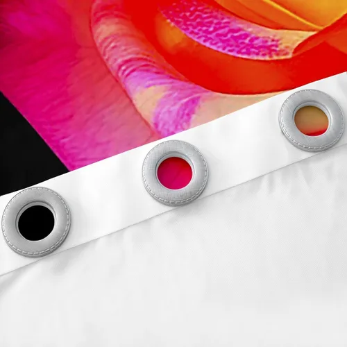 Vista 6 de Feelyou Cortinas de ventana de rosas para decoración de dormitorio, rosas de arco iris, cortinas de ventana florales para parejas, amantes de ramo