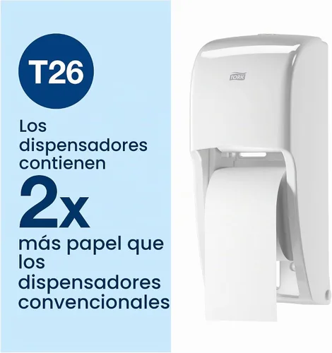 Vista 4 de Tork Rollo de papel higiénico de alta capacidad blanco T26, 36 x 1000