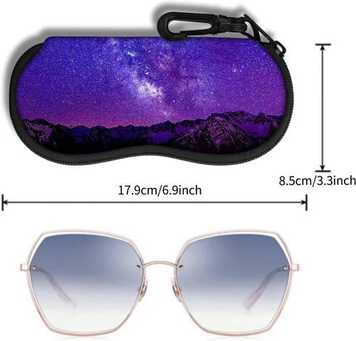 Vista 45 de Hion Sunglasses Case Ultra Light Neoprene Zipper Eyeglass Soft Case with Belt Clip